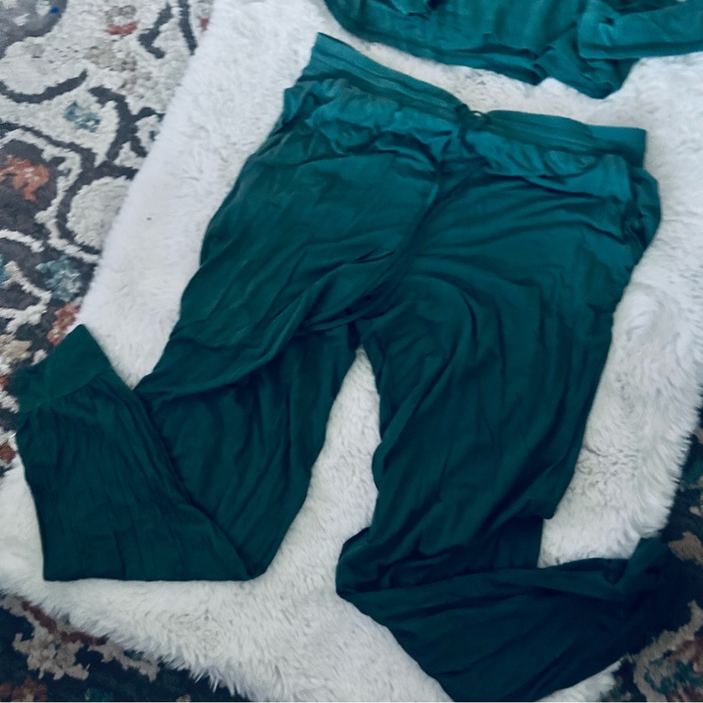 GAP BODY Women's Green Sleepwear Set super soft buttery forest pants long sleeve - Picture 4 of 7